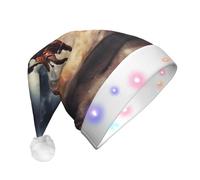 Professional Christmas Hat with LED Printing Basketball Sand for Adults Unisex Christmas Hat for New Year Festive Party