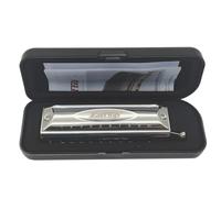 Professional Chromatic Harmonica 10 Holes 40 Tones Key C Musical Instruments for Adults, Harmonicas for Adults, Professional Players, Students and Beginners (Silver)
