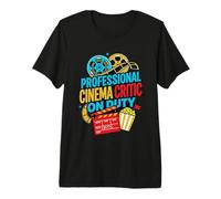 Professional Cinema Critic On Duty Retro Movie Buff Premium T-Shirt