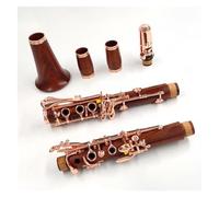 Professional Clarinet 17 Keys Bb Tone Clarinet Redwood Solid Wood Tube Body Rose Gold-Plated Keys Clarinet With Storage Case