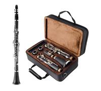 Professional Clarinet Bb Clarinet 17 Keys ABS Material Particularly Beginner-friendly With Using Tools And 2 Replaceable Barrels(Black)