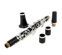 Professional Clarinet Professional Clarinet Eb Tone Redwood Ebony Gold Plated/Silver Easy To Play(Ebony Silver)