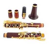 Professional Clarinet Professional Gold-Plated Wood Clarinet Bb Gold Plated 18 Keys Clarinete(A)