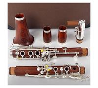Professional Clarinet Rosewood BB/Rose Gold-Plated Keys Sib Klarnet Beginner Clarinet (Color : M12)