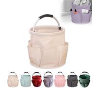 Professional Cleaning Caddy Organizer - Wearable Cleaning Supply Bag with Adjustable Shoulder Strap & Handle - Cleaning Bag for Garden Small Tools Bag(White)