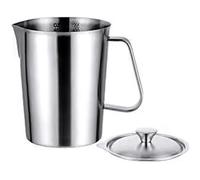 Professional Coffee Milk Cups 4 Size 500ml 1000ml 1500ml 2000ml Locking Lid Design Sturdy Nonrust Steel Measuring Cup Nonrust Steel Drink Preparation Measuring Cup
