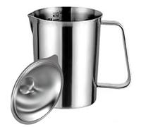 Professional Coffee Milk Cups 4 Size 500ml 1000ml 1500ml 2000ml Locking Lid Design Sturdy Nonrust Steel Measuring Cup Practical Nonrust Steel Coffee Milk Frother Pitcher