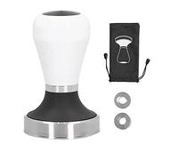 Professional Coffee Tamper Stainless Steel Heavy Duty Espresso Press Tool with Ergonomic Handle for Baristas Home Brewing 58.5mm Base Silver Black 467g Weight