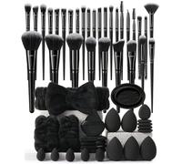 Professional Comfort Makeup Tool Set, 54pcs/set Brush & Today Sponge & Powder Puff & Headband & Brush Cleaning Bowl, Multi-sue Facial Makeup & Cleansing Accessories (black)