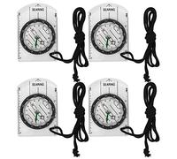 Professional Compass Outdoor Navigation Tool with Map Scale for Hiking Camping Mountaineering Acrylic Material 4pcs Set