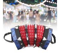 Professional Concertina Accordion with Adjustable Hand Strap, Includes Storage Bag, Comfortable and Sensitive Knobs for All Ages (Royal Blue)