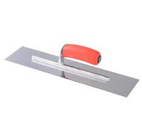 Professional Concrete Finishing Trowel, Stainless Steel Blade with Soft Grip Handle, Silver and Red, 16 x 4 Inch