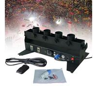 Professional Confetti Cannon Launcher Machine Wedding w/DMX 512 ler 4 Holder Shooter Remote for Christmas,Stage Effect,DJ Concerts Parties Birthday