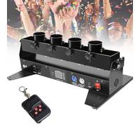Professional Confetti Launcher Machine, Spray Distance: 8-10 Meters, DMX 512/Remote Control, Adjustable Angle, for Party Weddings Celebration Speciial Events(4Shots)
