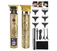 Professional Cordless Beard Trimmer for Men, Rechargeable Cordless Hair & Beard Trimmer with Smart LCD, 1200mAh Rechargeable Hair Clippers with T-Blade, 6 Combs, Father's Day Grooming Gift
