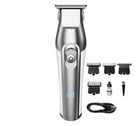 Professional Cordless Hair Clipper & Trimmer Set for Men - Rechargeable Haircutting Kit with Long-Lasting Battery, Precision Blades for Easy Full Haircuts at Home (Silver)