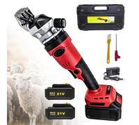 Professional Cordless Sheep Shears with 2X 21V Battery, 500W Electric Clippers for Lamb Goat Alpaca Horse, Low Noise 13-Tooth Straight Blade Farm Shearing Tool Kit