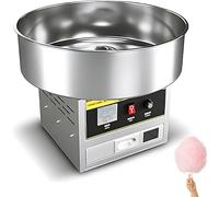 Professional Cotton Candy Maker, Electric Commercial Candy Floss Machine with Bamboo Sticks & Storage Drawer, Stainless Steel Cotton Candy Machine for Parties & Events