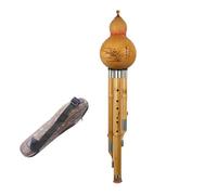 Professional Cucurbit Flutes 1 Pcs Golden Hulusi Three-tone Hulusi Flute Professional Performance School Instrument(F)