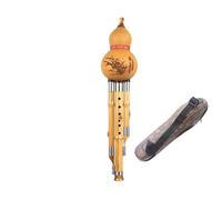 Professional Cucurbit Flutes 1 Pcs Golden Hulusi Three-tone Hulusi Flute Professional Performance School Instrument(D)