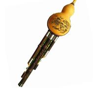 Professional Cucurbit Flutes Black ThreeTone Hulusi Flute Gourd Flauta Crashproof Calabash Flute Hulusi Folk Instrument(A)