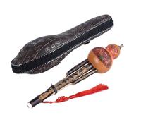 Professional Cucurbit Flutes Chinese Handmade Hulusi Black Cucurbit Flute Ethnic Musical Instrument Key Of C With Case(Black)