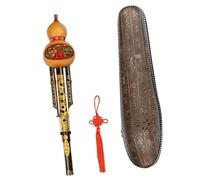 Professional Cucurbit Flutes Chinese Handmade Hulusi Black Gourd Cucurbit Flute Ethnic Musical Instrument Key Of C With Case For Beginner