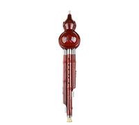 Professional Cucurbit Flutes Chinese Hulusi Gourd Cucurbit Flute C/Bb Traditional Ethnic Chinese Music Instrument With Case Easy To Learn(Red,C)