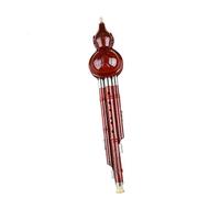 Professional Cucurbit Flutes Chinese Hulusi Gourd Cucurbit Flute C/Bb Traditional Ethnic Chinese Music Instrument With Case Easy To Learn(Red,Bb)