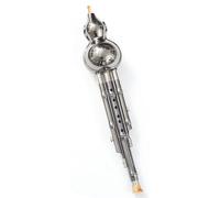 Professional Cucurbit Flutes Copper-plated And Silver-plated Hulusi C-key B-flat Hulusi National Musical Instrument For Beginners(Silver-plated,C)