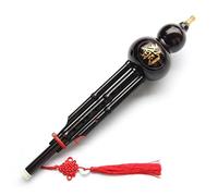 Professional Cucurbit Flutes Dual Tone Hulusi Chinese Traditional Flute Gourd Cucurbit Flauta C/Bb Professional Ethnic Musical Instrument Dizi(Black C)