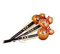 Professional Cucurbit Flutes Hulusi With Red Ribbons C Major Single Note Gourd Instrument For Beginners(The character for"prosperity")