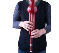 Professional Cucurbit Flutes Improved Bass D Key Hulusi Flute Imitate Wood Grain ABS Material Folk Musical Instrument Professional Chinese Flauta