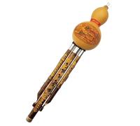Professional Cucurbit Flutes Natural Material Carved Dragon Three-tone Gourd Flute G And F Key Detachable Performance Instrument(G major)
