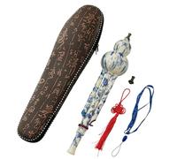 Professional Cucurbit Flutes Traditional Ethnic Instrument Hulusi Instructional And Performance For Beginners Keys Of C And Bb(Key of C (Blue+White))