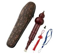 Professional Cucurbit Flutes Traditional Ethnic Instrument Hulusi Instructional And Performance For Beginners Keys Of C And Bb(Key of Bb (Red))