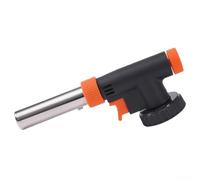 Professional Culinary Butane Torch Featuring Refillable Design And Precision Flame Adjustment For Baking Desserts Roasting Vegetables Plus Outdoor Camping Fire Starting Orange Finish