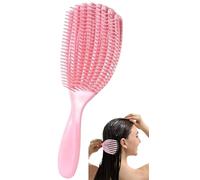 Professional Curved Vent Brush, Wet and Dry Use Curling Comb, Detangling and Massaging Hair Brush (Pink)