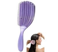 Professional Curved Vent Brush, Wet and Dry Use Curling Comb, Detangling and Massaging Hair Brush (Purple)
