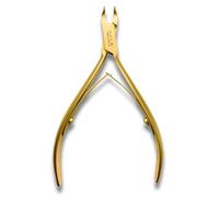 Professional Cuticle Nippers Cutter for Manicure & Pedicure - Stainless Steel Sharp Precision Cuticle Remover with 3mm & 5mm Blades (Gold & Silver), Hangnail & Dead Skin Remover (Gold, 5mm Blade)