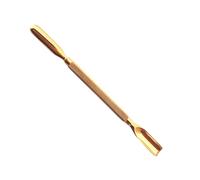 Professional Cuticle Pusher and Nail Cleaner - Double-Ended Gold-Toned Stainless Steel Tool with Textured Grip, Gel Polish Remover Scraper