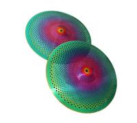 Professional Cymbals 2 Pcs Low Volume Practice Cymbal Set 14" Hi-Hat For Drum Set Instruments (Color : B)