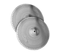 Professional Cymbals 2 Pcs Low Volume Silent Alloy Cymbals 13"Hi-hats Cymbals For Percussion Instrument Drum Set (Color : Silver)