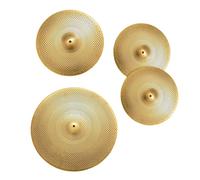 Professional Cymbals 4 Pcs Gold Low Volume Cymbal Pack Mute Cymbal Set 14''/16''/20'' Cymbal With Cymbal Bag
