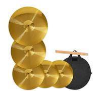 Professional Cymbals 5 Pcs Gold Drum Kit Percussion Instrument Cymbal Pack 14''/16''/18''/20'' Cymbal With Bag