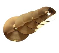 Professional Cymbals 5 Pcs Golden Drum Jazz Drum Cymbal Set 14'' Hi-hat/16'' Crash/18'' Crash/20'' Ride Practice Cymbal