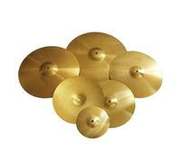 Professional Cymbals Alloy Cymbal Set 10"Splash/14'' Hi-Hat/16'' Crash/18''Crash/20'' Ride With Bag For Practice (Color : Gold)
