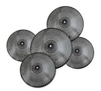 Professional Cymbals Low Volume Cymbal Black Mute Cymbal Set 14"Hihats/16"Crash/18"Crash/20"Ride 5 Pieces For Practice