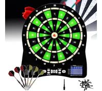 Professional Dart Board Set, Electronic Soft Tip Dartboard, Excellent Indoor Game And Party Games(Green)