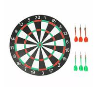 Professional Dart Board Set for Adults & Kids - 17" Double-Sided Hanging Dartboard with 6 Steel Darts - Classic Dart Game for Indoor/Outdoor Fun, Parties, Man Caves & Game Nights